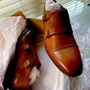 Mens size 13 Bostonian Commonwealth Nantasket Monk Tan Leather shoes